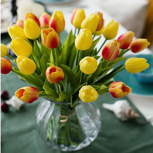 Set van 10 kunstmatige latex tulpen - Stijlvolle en duurzame decoratieve bloemen Mivoza Duitsland