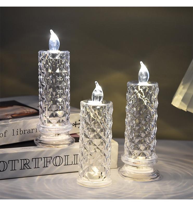 LED kristallen kaarslamp | Set van 4 kaarsen
