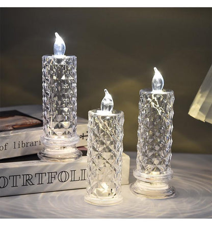 LED kristallen kaarslamp | Set van 4 kaarsen