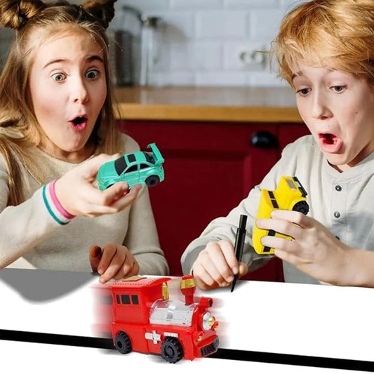 Creatief raceauto speelgoed met baan sensor