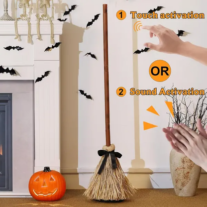 Schwebender Hexenbesen – Animierte Halloween-Dekoration mit unheimlichem Lachen Mivoza Deutschland