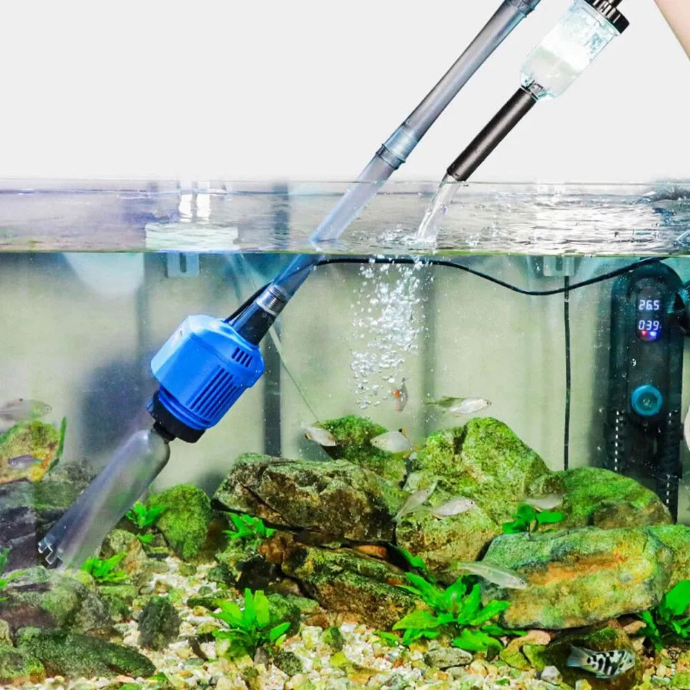 Elektrische aquariumstofzuiger — verwijdert grondig vuil en voedselresten