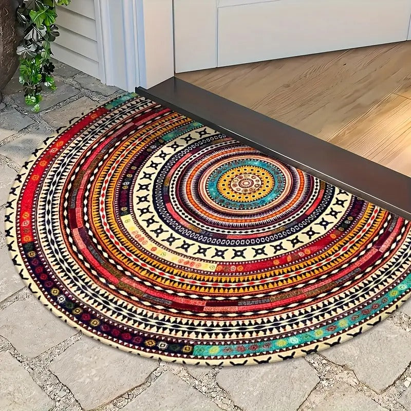 Halfronde Boho-deurmat voor een warme entree
