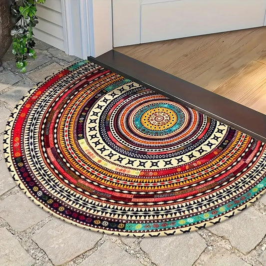 Halfronde Boho-deurmat voor een warme entree
