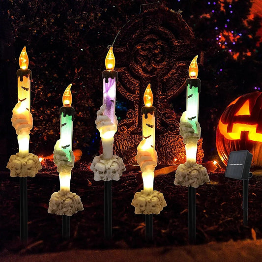 Solar-Schädel-Kerzenlicht – Solarbetriebene Outdoor-Halloween-Dekoration Mivoza Deutschland