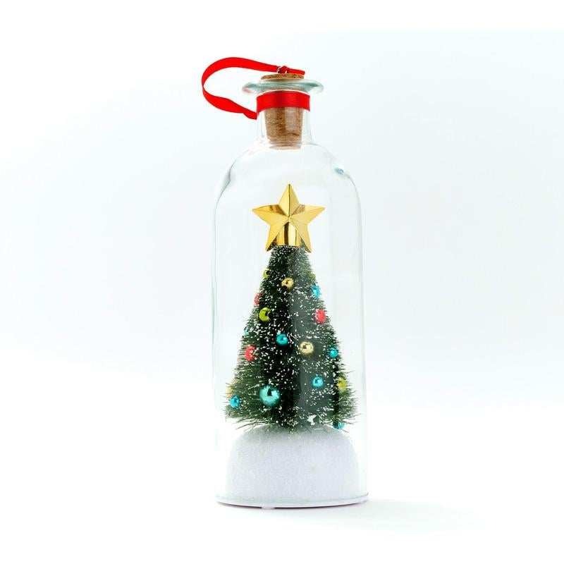 Kerstboom met bericht in een fles — geef een persoonlijk bericht cadeau