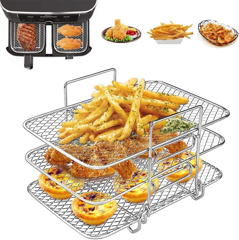 Roestvrijstalen rek voor airfryer — knapperige resultaten zonder constant omkeren