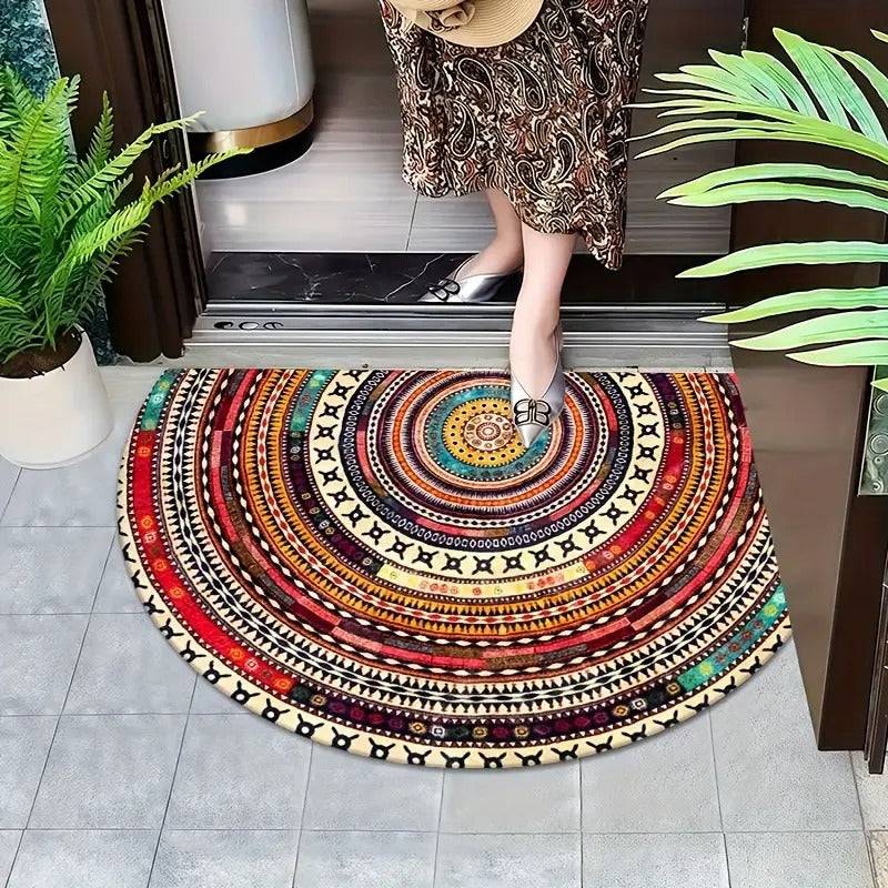 Halfronde Boho-deurmat voor een warme entree