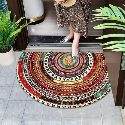 Halfronde Boho-deurmat voor een warme entree