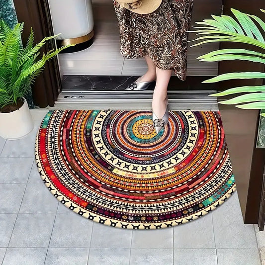 Halfronde Boho-deurmat voor een warme entree