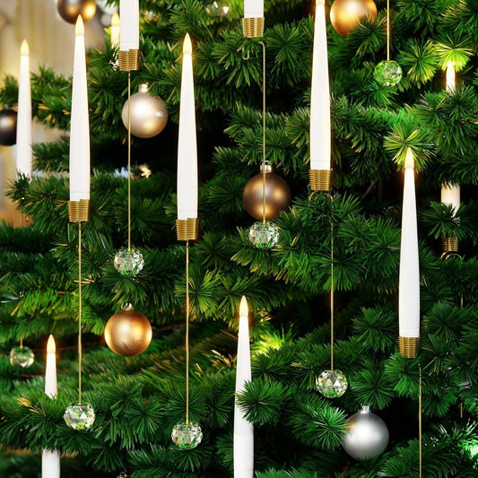 LED-Weihnachtsbaumkerzen mit Kristallkugelhaken – Flammenloser warmer Schein Mivoza Deutschland