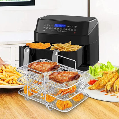 Roestvrijstalen rek voor airfryer — knapperige resultaten zonder constant omkeren