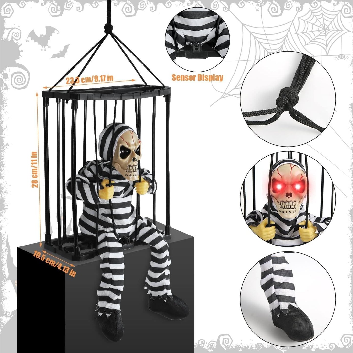 Bewegend gevangene skelet — perfect voor deuren & ingangen