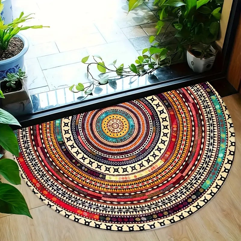 Halfronde Boho-deurmat voor een warme entree