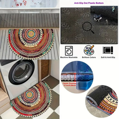 Halfronde Boho-deurmat voor een warme entree