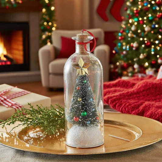 Kerstboom met bericht in een fles — geef een persoonlijk bericht cadeau