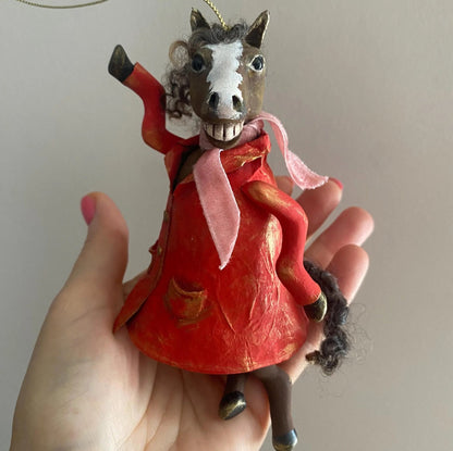 Handgemaakt Paarden Ornament van Gerecycled Papier