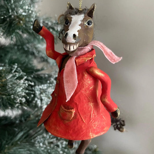 Handgemaakt Paarden Ornament van Gerecycled Papier