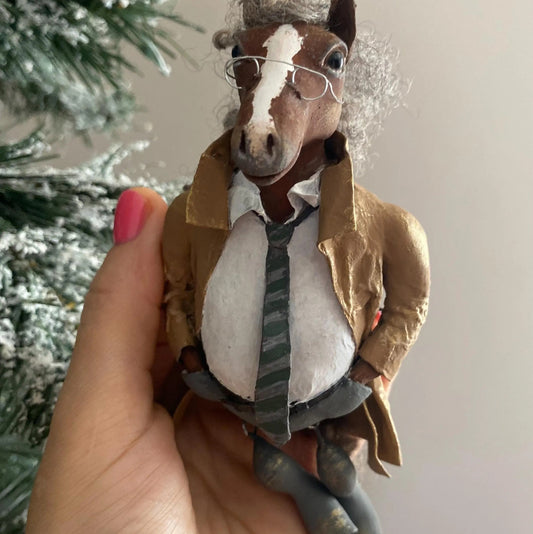 Handgemaakt Paarden Ornament van Gerecycled Papier