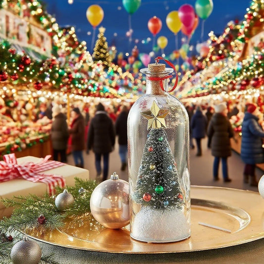 Kerstboom met bericht in een fles — geef een persoonlijk bericht cadeau