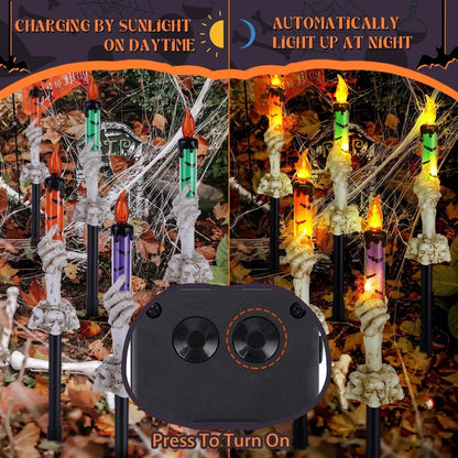 Solar-Schädel-Kerzenlicht – Solarbetriebene Outdoor-Halloween-Dekoration Mivoza Deutschland