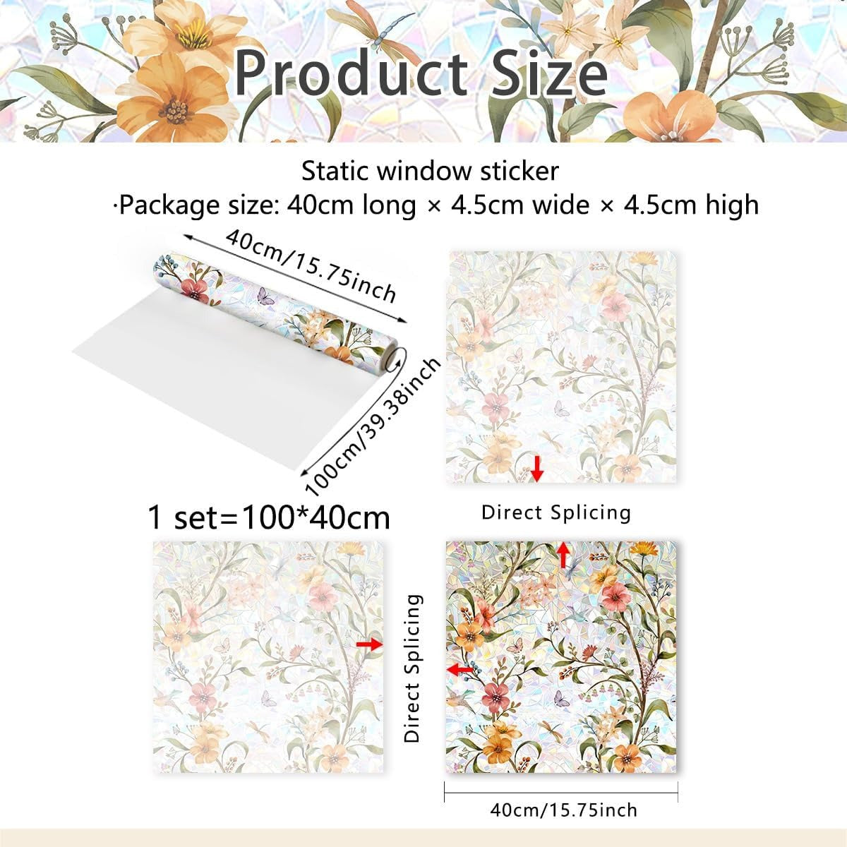 Colorful Floral Bouquet Window Sticker Mivoza Deutschland