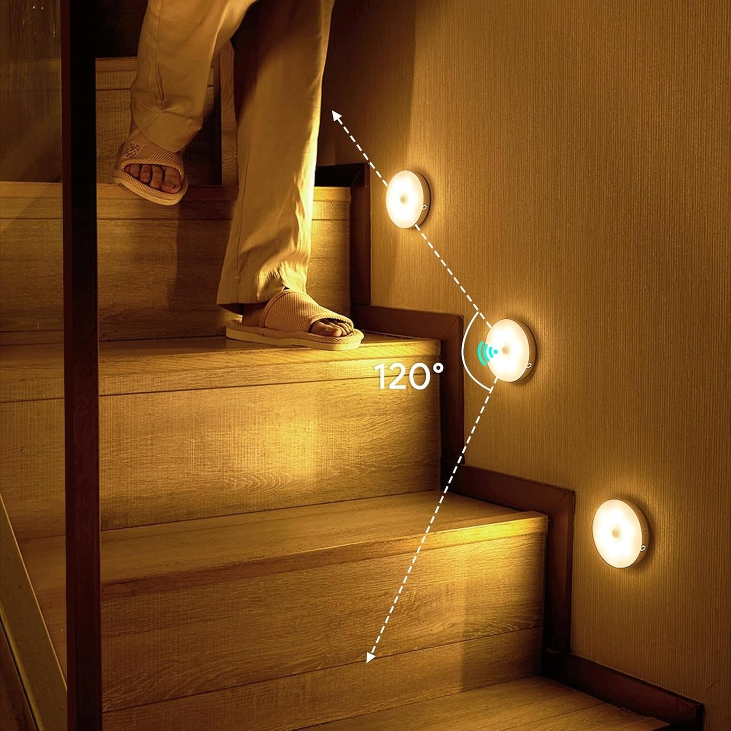 Nachtlampje met bewegingssensor — uw lichtgids voor donkere trappen en kamers 2-pack