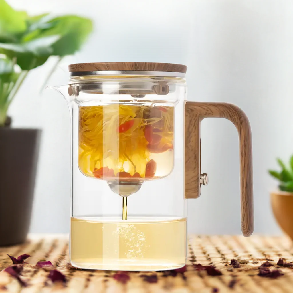 Glazen theepot met filter