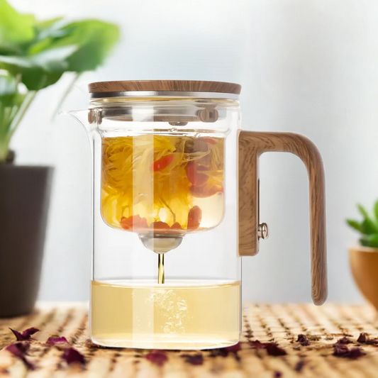 Glazen theepot met filter