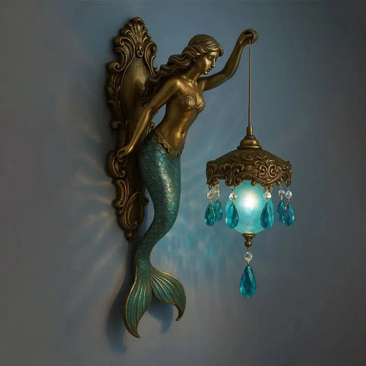 Barokke zeemeermin wandlamp — elegant en luxe voor woonruimtes