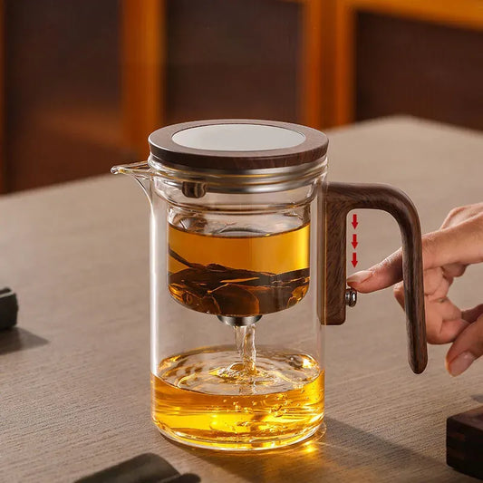 Glazen theepot met filter