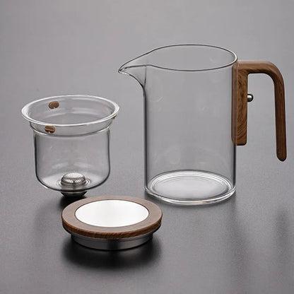 Glazen theepot met filter