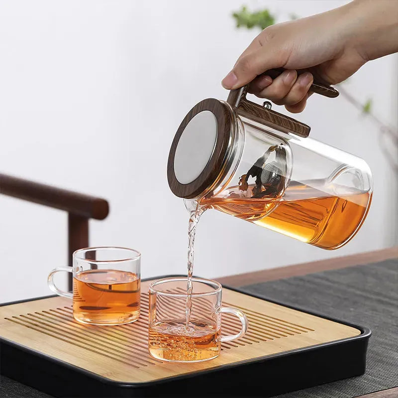 Glazen theepot met filter