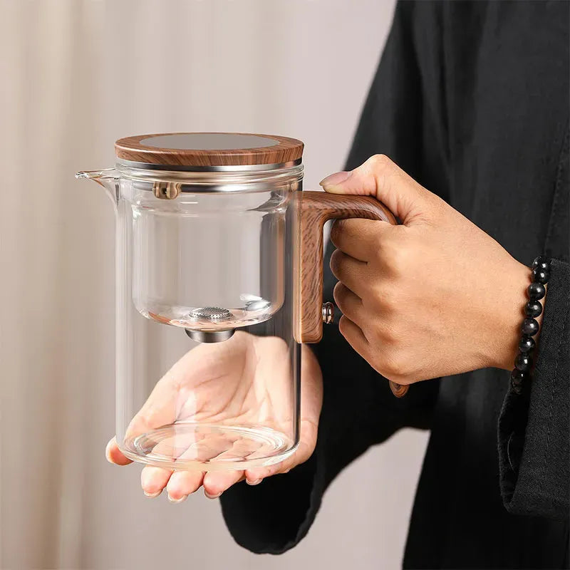 Glazen theepot met filter