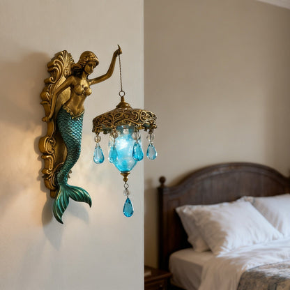 Barokke zeemeermin wandlamp — elegant en luxe voor woonruimtes