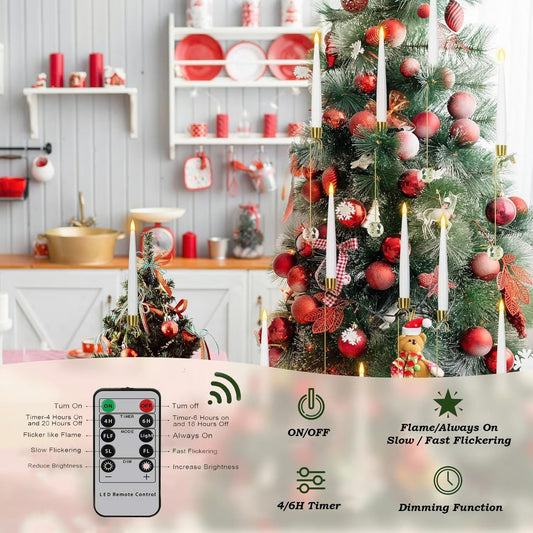 LED-Weihnachtsbaumkerzen mit Kristallkugelhaken – Flammenloser warmer Schein Mivoza Deutschland