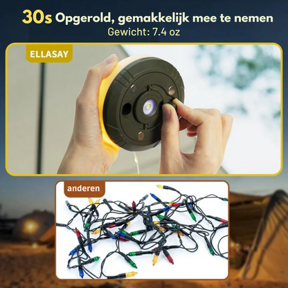 Campinglamp 4-in-1: lamp, powerbank en 10 m lichtsnoer