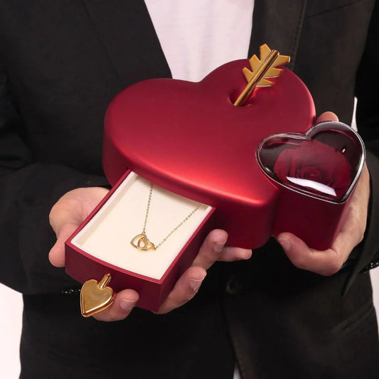Sieradendoosje hart "Love Struck" — met geheime vak voor verlovings- of trouwring