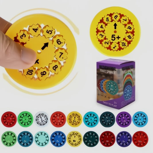 9-delige set duurzame wiskunde fidget spinners voor rustig en geconcentreerd leren in huis.