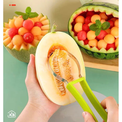 3-in-1 fruitsnijder set (RVS) –scoopen, uithollen & snijden
