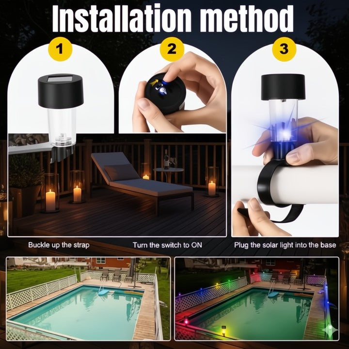 Solar zwembadverlichting voor een warme, uitnodigende sfeer in tuin en achtertuin