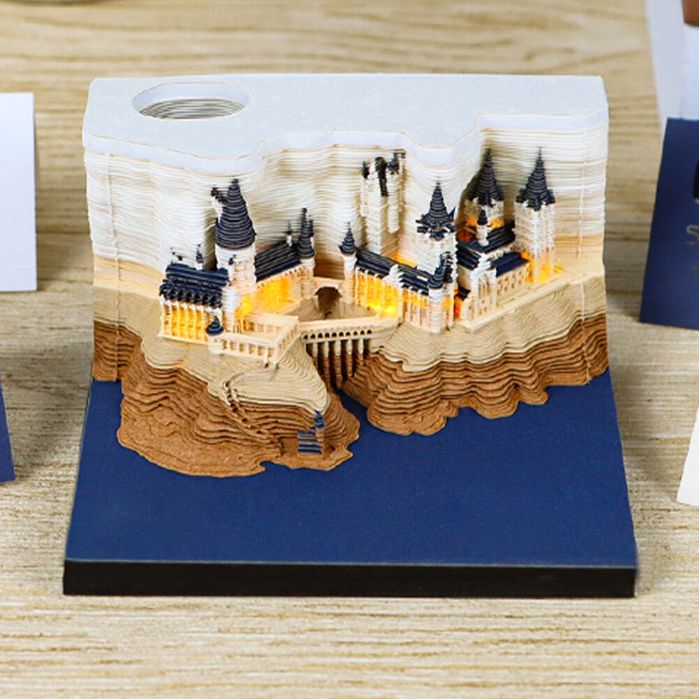 3D Hogwarts kasteel kalender — magisch kasteel met warm LED-licht