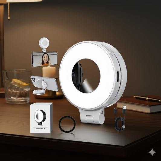 Elegante Clip-On Ringlamp voor Stralende Selfies
