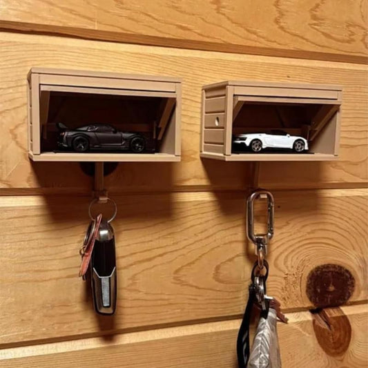 Autosleutelhanger in garagestijl — leuk en creatief sleutelopbergsysteem