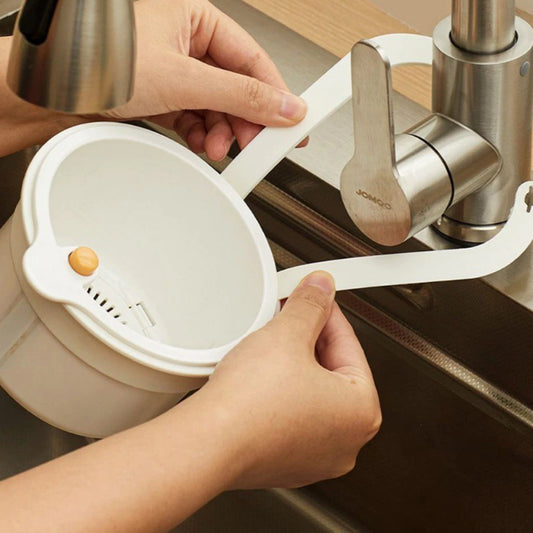 2-in-1 hangende gootsteenzeef met klikopening