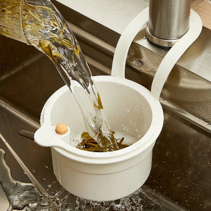 2-in-1 hangende gootsteenzeef met klikopening
