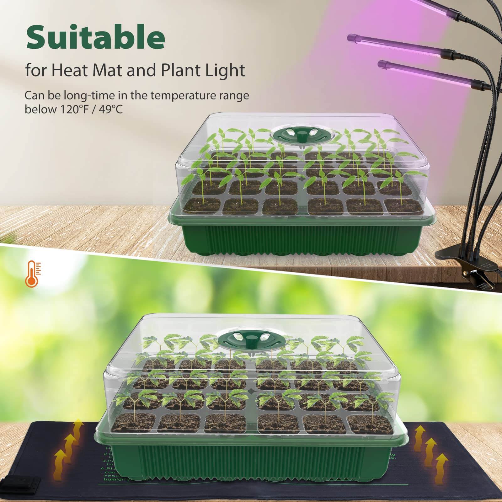 50% korting | GrowPro™ Seed Starter Trays met Groeilicht