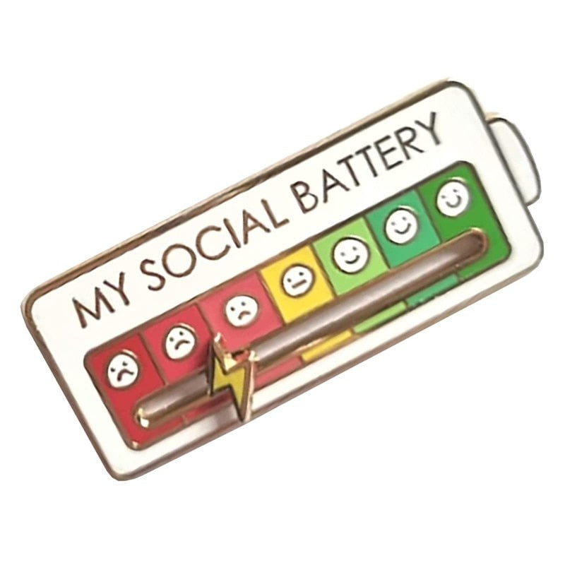 1+1 Gratis | SocialPin™ Sociale Batterij Metalen Speld