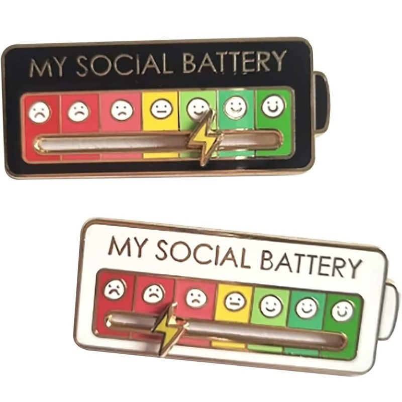 1+1 Gratis | SocialPin™ Sociale Batterij Metalen Speld